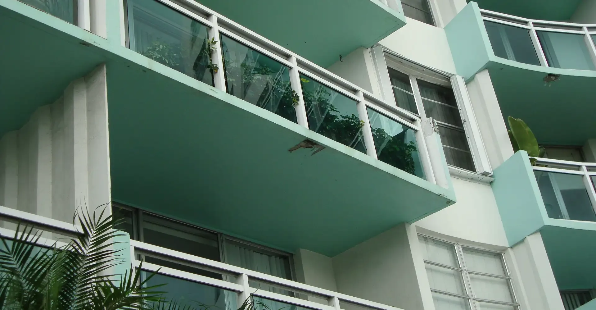 Water intrusion through the post can cause concrete spalling as seen here.