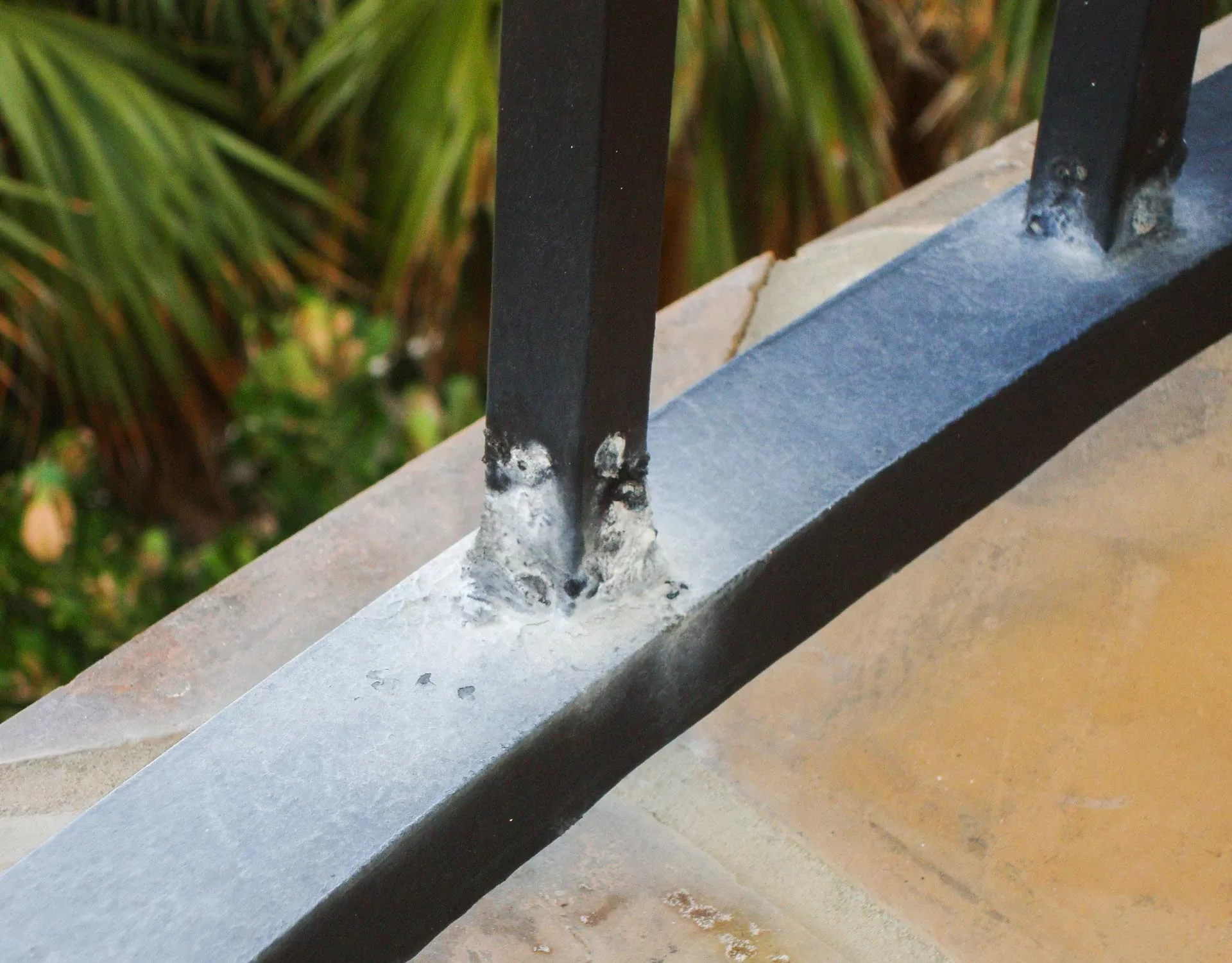 Example of galvanic corrosion due to improper anchor screw metal selection.
