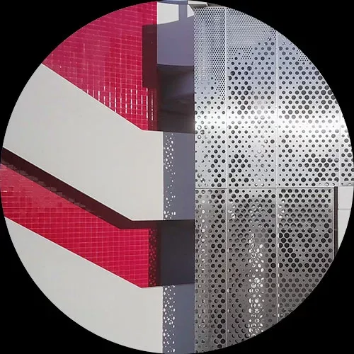 Perforated metal facade at 3 MiamiCentral