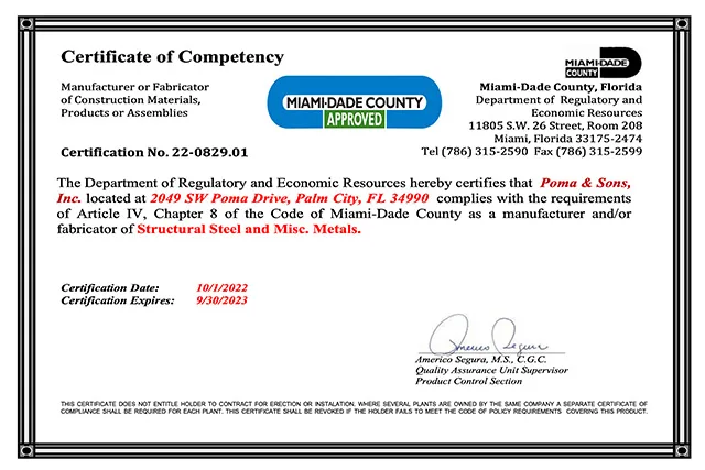 MDPC Certificate of Competency